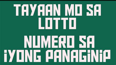 anunsyo ng numero sa panaginip